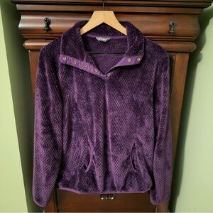 Eddie Bauer Everett Pullover Fleece Large Purple Cozy